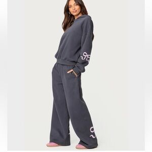 Edikted Bonney Bow Detail Sweatpants & Sweatshirt Set